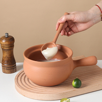 Bocaux à épices en gros, couleurs et logos personnalisés OEM, bocaux en céramique à poignée unique, bols à soupe, bocaux à graisse en céramique avec couvercles et cuillères