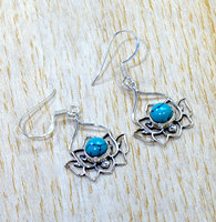 Bague Turquoise Premium Design Pierres Précieuses Naturelles Bijoux en Argent 925
