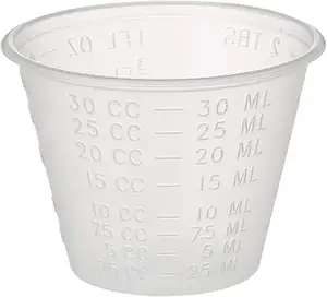 Plastic Disposable Medicine Cups 1 OZ with Graduated ML, Dram, CC & FL OZ Marks for Pill, Epoxy, Resin, Liquid/Powder Medication