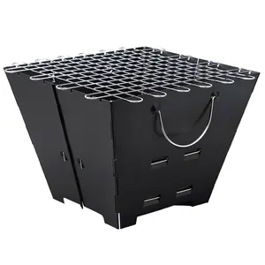 outdoor camping metal black bbq grills charcoal foldable for travel Picnic