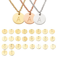 Collier avec lettre Zhongzhe Jewelry pour femmes, plaqué or 18 carats, lettre initiale, cercle de 12 mm, acier inoxydable, anti-ternissement, collier pour fille