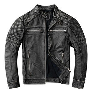 แจ็คเก็ต<span class=keywords><strong>หนัง</strong></span>วินเทจสไตล์ฮาร์เลย์สำหรับผู้ชาย - ชุดขี่มอเตอร์ไซค์พร้อม<span class=keywords><strong>เสื้อกั๊ก</strong></span><span class=keywords><strong>หนัง</strong></span> - Product Image 5