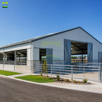 Structure en acier de qualité supérieure pour boucherie bovine de 5000 têtes, avec cadre galvanisé à chaud durable et aménagement d'allées optimisé