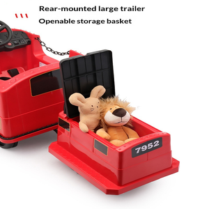 Train électrique pour enfants, jouets de train à conduire, voitures télécommandées rechargeables et poussettes doubles pour garçons et filles - Product Image 3