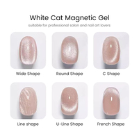 UR SUGAR 15ml Gel magnétique blanc effet œil de chat haute brillance OEM, vernis à ongles gel effet œil de chat super brillant galactique clair de lune pour ongles