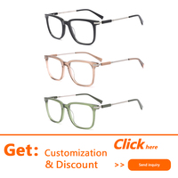 Venta caliente moda gafas ópticas 2025 alta calidad hechas a mano acetato gafas marcos cuadrados para hombres mujeres