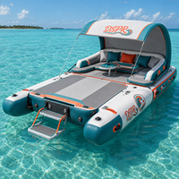Plateforme flottante gonflable robuste pour les loisirs en famille, grande plateforme aquatique pour les invités et les amis