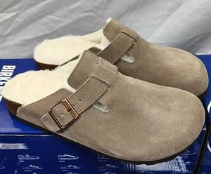 Ciabatta invernale con sole spesse e mezza ciabatta da <span class=keywords><strong>donna</strong></span> <span class=keywords><strong>in</strong></span> <span class=keywords><strong>vera</strong></span> <span class=keywords><strong>pelle</strong></span> con ciabatta <span class=keywords><strong>in</strong></span> cotone con plateau da esterno - Product Image 1