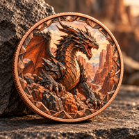 Pièce de monnaie en cuivre pur 999 de 1 oz, série Dragon, relief 3D, impression UV, pièce de collection, souvenir, cadeau, design du fabricant, prix