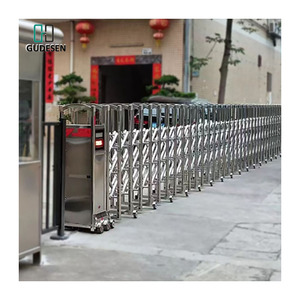 Portail coulissant pliant industriel manuel en acier inoxydable, portail d'entrée télescopique électrique rétractable pour allée - Product Image 3
