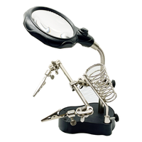 Loupe de bureau LED lumineuse, station de soudage, loupe réglable sans fil pour aide au soudage 801