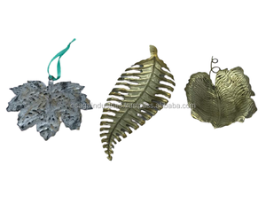 ขนาดใหญ่ชุด3โลหะGOLDEN GARDENใช้LEAF DESIGN HOME DECORตกแต่งสวนคริสต์มาสLEAF - Product Image 4