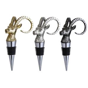 Bouchon de bouteille de vin en alliage de zinc plaqué or, motif animal, style ange, avec bec verseur, pour verre à vin, stock usine, 20 ans d'expérience - Product Image 1