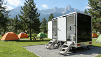 Toilettes VIP portables de haute qualité, remorque de salle de bain de luxe, salle de bain extérieure, remorque de voyage, fabriquée en panneaux sandwich