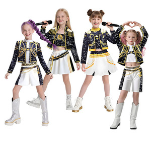 <span class=keywords><strong>K</strong></span>-pop Hunters Girl Group Halloween Demon <span class=keywords><strong>costumi</strong></span> Pop cantante cappotto ricamato Top Shorts Costume da ballo Set di abiti da scena - Product Image 1