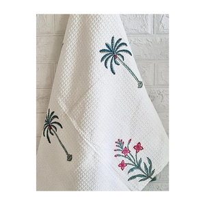 Qualité supérieure 100% coton brodé GOTS certifié séchage rapide réutilisable léger durable Golf mer vert serviettes de bain - Product Image 6