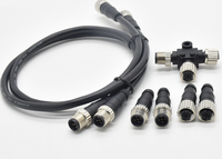 Connecteur de panneau arrière M12 à code D, 4 broches femelles avec câble pour Ethernet industriel