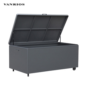 VANRIOS vente en gros 160*90 * H74cm bacs <span class=keywords><strong>de</strong></span> <span class=keywords><strong>rangement</strong></span> extérieurs étanches pour jardin en aluminium conteneurs <span class=keywords><strong>cube</strong></span> en métal coussin boîte armoire patio - Product Image 4
