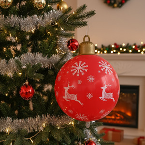 Bolas y bastones navideños inflables TANYOZHE para decoraciones navideñas al aire libre de 120 cm con diseño de Feliz Navidad - Product Image 4