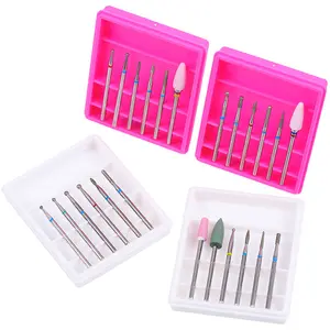 Miễn Phí Vận Chuyển Cô Gái Phụ Nữ Nails Art Đánh Bóng Buffing Burnishing Manicure Set Nail Khoan Bits Carbide Gốm Cho Sạch Lớp Biểu Bì