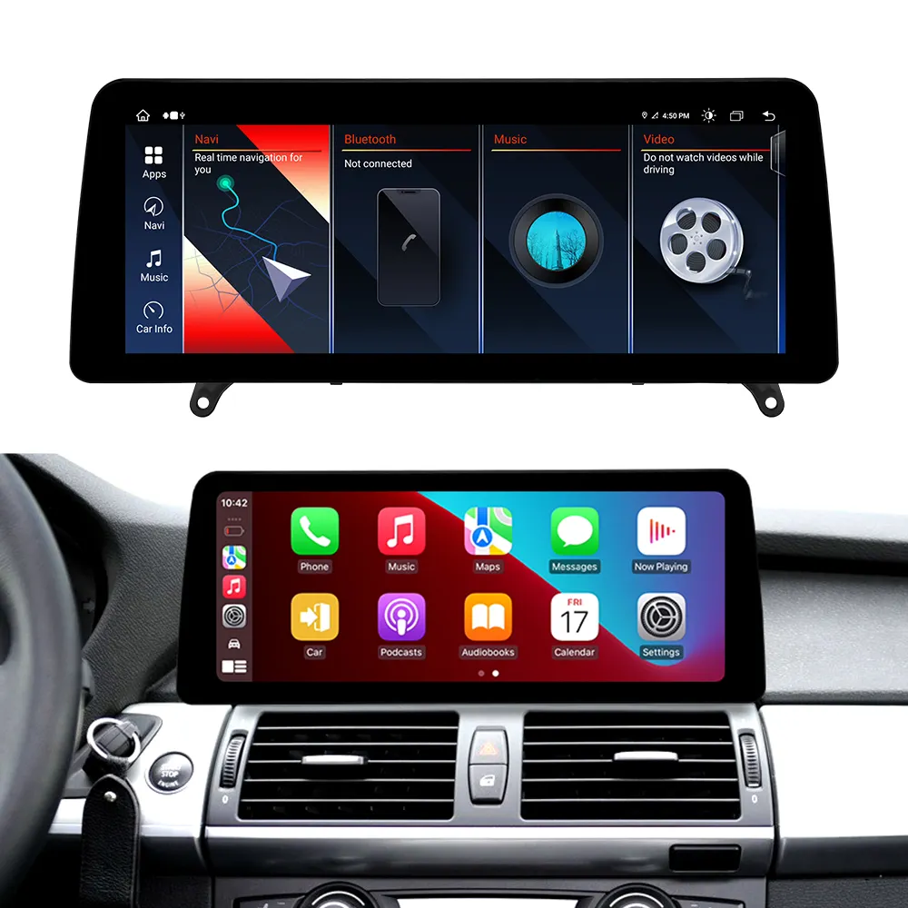 Zlh Android 13 Tela de toque 12.3 "", som automotivo Carplay Auto para Bmw X5 X6 E70 E71 Ccc Cic Nbt Rádio Vídeo Navegação GPS