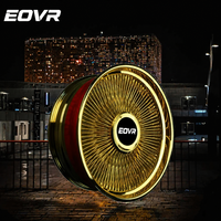 Roue à rayons EVOR 20 22 24 26 pouces avec capuchon flottant, rayons chromés polis dorés 20x9 20x10 22x10 24x9/10 26x10/9