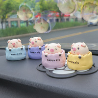 Bobblehead pig – décoration en résine, personnalité créative, décoration de voiture, décoration de gâteau d'anniversaire cuit