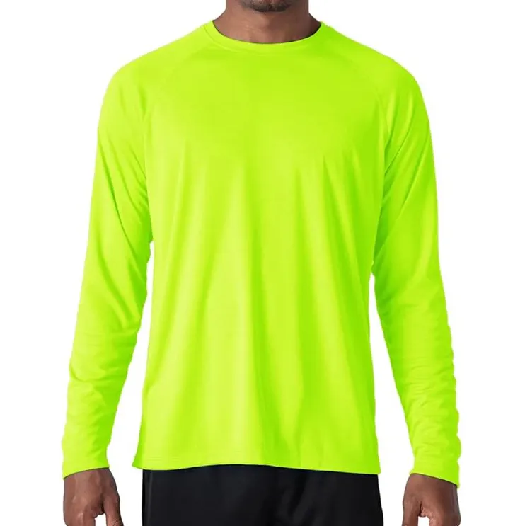 เสื้อแขนยาวของผู้ชายเสื้อกีฬาป้องกันแสงแดด UPF 50 + UV สำหรับเดินป่าวิ่งออกกำลังกาย
