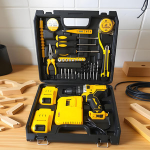 Taladro de impacto industrial inalámbrico Yokefellow de 21 V, taladro eléctrico para pozos de 1600 RPM, juego de cepillos de limpieza profesional OEM - Product Image 1