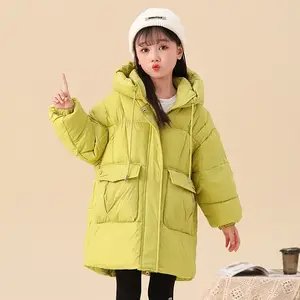 4-12Year Girls Coat Plus Velvet Warm Winter Jacket For Girls Fashion Long Parkas Snowsuit Thick Hooded Children's Outerwear