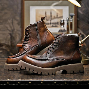 2026 Men's Leather <b>Boots</b> Fashionable Cowhide Colored Leather <b>Boots</b> - High-Quality <b>Boots</b> with Increased Height men's chukka <b>boots</b> - Product Image 1