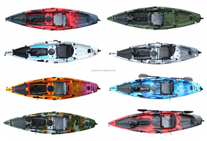 Kayak de pêche à pédales avec 4 poignées, moteur électrique de 12 pieds, bateau à rames, avec 1 pièce, support de canne à pêche - Product Image 3