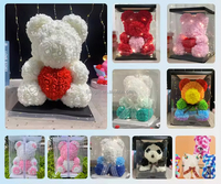 Coffret Cadeau Saint-Valentin Très Vendu : Fleurs Éternelles et Ours en Peluche pour le Nouvel An Chinois, Noël et le Nouvel An