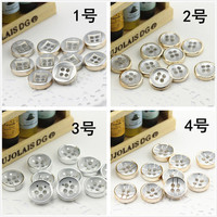Harga Lebih Murah 4 Lubang Tombol Resin UV Plating Emas/Hitam/Perak Kemeja Laser Aksesoris Pakaian Plastik Plating Tombol UV