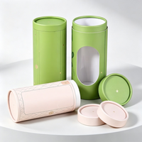 Boîte en carton biodégradable avec fenêtre et couvercle à pression pour mélanges d'assaisonnements, mélange d'épices, poudres sèches