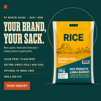 Sac tissé en PP personnalisé avec logo, résistant à l'humidité, impression par gravure, thermoscellable, pour l'emballage du riz, des céréales et de la farine – Vente en gros