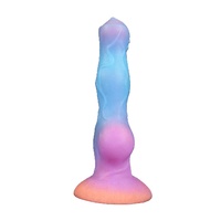 Nuevo Dildo Luminoso para Mujeres, Juguetes Anales, Colorido, Realista, Plug Anal con Forma de Perro