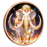 Vente directe usine – Barre de cuivre de collection 10 oz .999 pur cuivre, colorée, avec éléphant africain en relief – Pièce de monnaie/bullion
