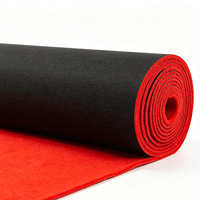 Roter Extra Langer Hochzeits-Läufer, Filz-Küchenläufer, Rutschfester Premium Roter Teppichläufer für Veranstaltungen und Hochzeiten