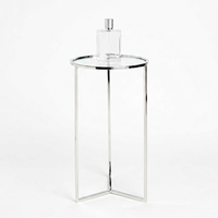 Table d'appoint en acier avec plateau en verre, table d'appoint moderne en métal pour salon, chambre, hôtel, décoration intérieure
