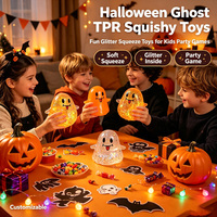 Jouet de farce d'Halloween en forme de fantôme, jouet à presser en maltose à rebond lent, jouet anti-stress amusant à extruder, jouet fidget, vente en gros