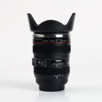 Mug isotherme à double paroi noir 3D amusant en acier inoxydable, conteneur à eau, mugs de voyage, mug à café en forme d'objectif d'appareil photo