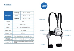เครื่องช่วยพยุงขาแบบพกพา Max Mobility |   วัสดุพลาสติก อายุการใช้งานแบตเตอรี่ 3-7 ชั่วโมง ปรับระดับการช่วยเหลือได้ 5 ระดับสำหรับการใช้งานที่ต่ำกว่า - Product Image 3
