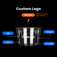 Logo de marque personnalisé, bol en plastique pour crème glacée et acai de 12 oz, 14 oz, 16 oz, bol jetable à emporter, gobelet en PET avec couvercles