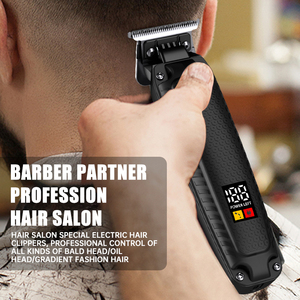 Профессиональный парикмахерский электрический триммер, беспроводной USB перезаряжаемый с черным светодиодным дисплеем, предназначен для мужской стрижки бороды - Product Image 2