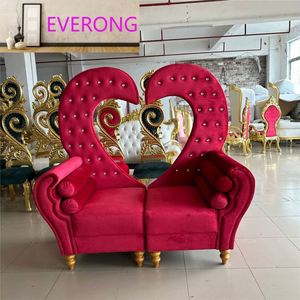 Sillón <span class=keywords><strong>de</strong></span> Dos Plazas Blanco con Respaldo en Forma <span class=keywords><strong>de</strong></span> Cisne y Corazón, Estilo Princesa, Príncipe, Rey, Reina, para Bodas - Product Image 5