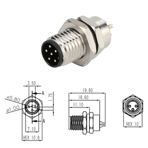 Chất lượng cao M8 Vòng ổ cắm hàng không cắm 2-8 pins IP67 không thấm nước phía trước phía sau gắn kết nam nữ kết nối tùy chỉnh - Product Image 2