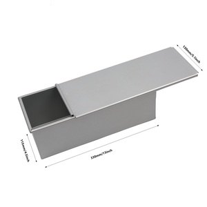 Molde Rectangular para <span class=keywords><strong>Pan</strong></span> Tostado de Acero Aluminizado de 330x130x115 mm, 1000 g, Molde para <span class=keywords><strong>Pan</strong></span> Pullman con Tapa - Product Image 2