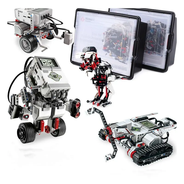 Programming Toys Robots Compatible with EV3 Small Particle Building Blocks Robot Assembling Puzzle 45544 Core Set + 45560 Bricks