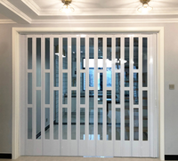 Porte accordéon en PVC avec isolation acoustique et écran pliant pour salle de bain et usage extérieur